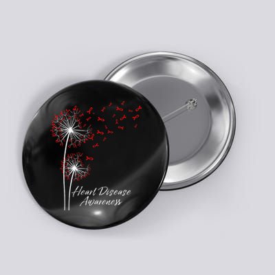 Dandelion Go Red Ribbon Heart Disease Awareness Month Button