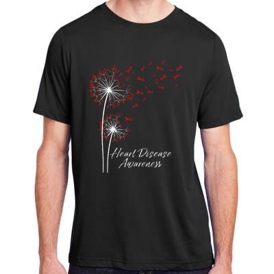 Dandelion Go Red Ribbon Heart Disease Awareness Month Adult ChromaSoft Performance T-Shirt