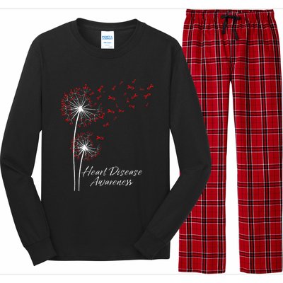 Dandelion Go Red Ribbon Heart Disease Awareness Month Long Sleeve Pajama Set