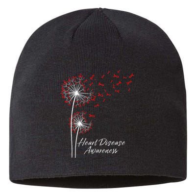 Dandelion Go Red Ribbon Heart Disease Awareness Month Sustainable Beanie