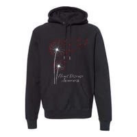 Dandelion Go Red Ribbon Heart Disease Awareness Month Premium Hoodie