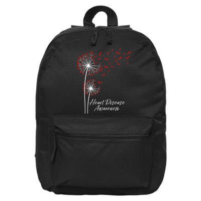 Dandelion Go Red Ribbon Heart Disease Awareness Month 16 in Basic Backpack