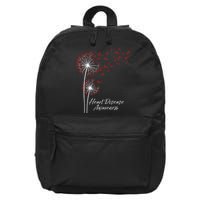Dandelion Go Red Ribbon Heart Disease Awareness Month 16 in Basic Backpack