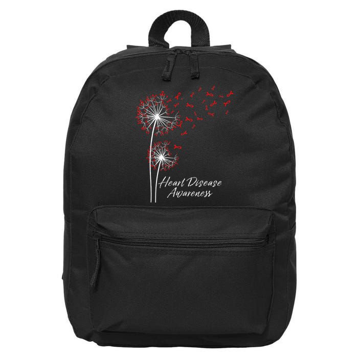 Dandelion Go Red Ribbon Heart Disease Awareness Month 16 in Basic Backpack