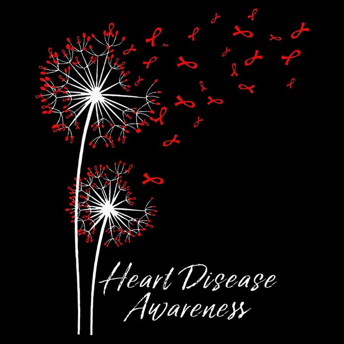 Dandelion Go Red Ribbon Heart Disease Awareness Month 16 in Basic Backpack