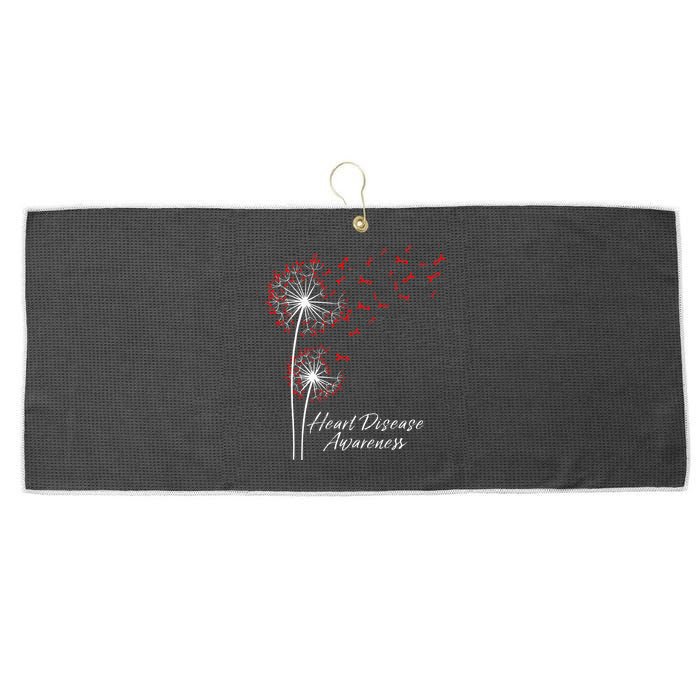 Dandelion Go Red Ribbon Heart Disease Awareness Month Large Microfiber Waffle Golf Towel