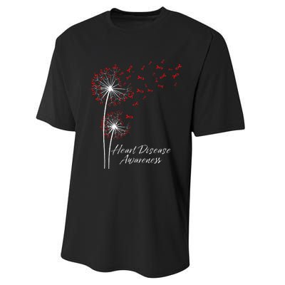 Dandelion Go Red Ribbon Heart Disease Awareness Month Performance Sprint T-Shirt