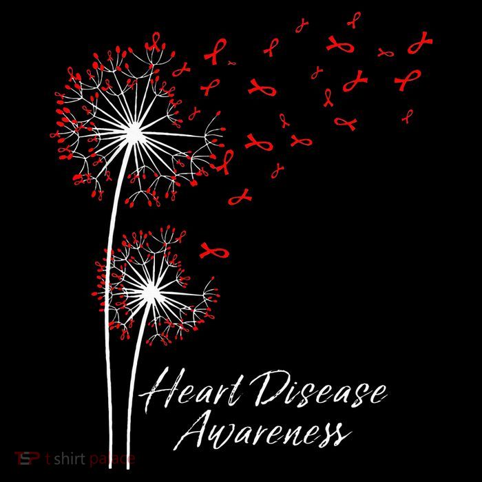 Dandelion Go Red Ribbon Heart Disease Awareness Month Poster