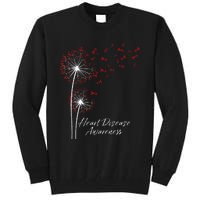 Dandelion Go Red Ribbon Heart Disease Awareness Month Tall Sweatshirt