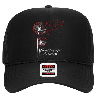 Dandelion Go Red Ribbon Heart Disease Awareness Month Trucker Hat