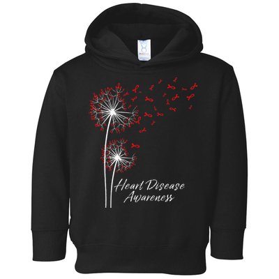 Dandelion Go Red Ribbon Heart Disease Awareness Month Toddler Hoodie
