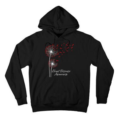 Dandelion Go Red Ribbon Heart Disease Awareness Month Tall Hoodie