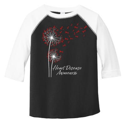 Dandelion Go Red Ribbon Heart Disease Awareness Month Toddler Fine Jersey T-Shirt