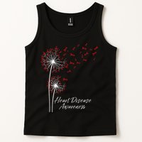 Dandelion Go Red Ribbon Heart Disease Awareness Month Tank Top
