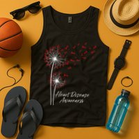 Dandelion Go Red Ribbon Heart Disease Awareness Month Tank Top