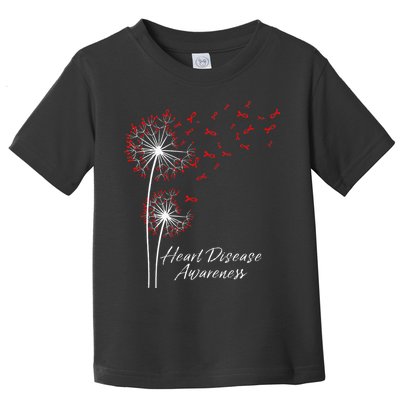 Dandelion Go Red Ribbon Heart Disease Awareness Month Toddler T-Shirt