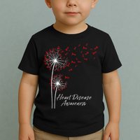 Dandelion Go Red Ribbon Heart Disease Awareness Month Toddler T-Shirt