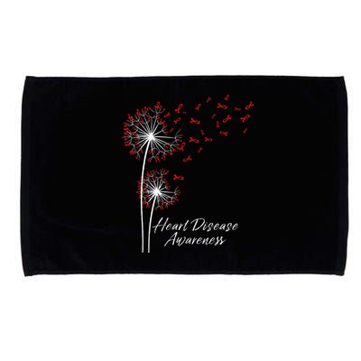 Dandelion Go Red Ribbon Heart Disease Awareness Month Microfiber Hand Towel