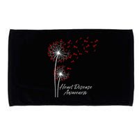 Dandelion Go Red Ribbon Heart Disease Awareness Month Microfiber Hand Towel