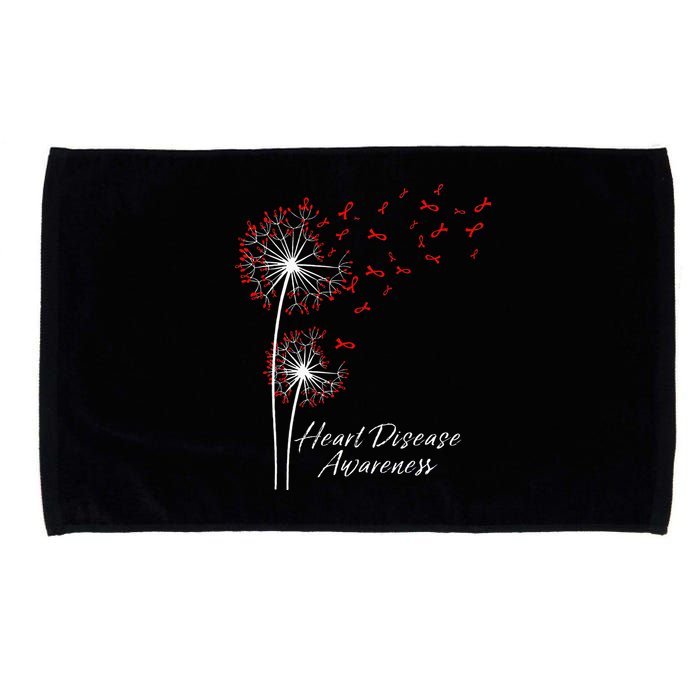 Dandelion Go Red Ribbon Heart Disease Awareness Month Microfiber Hand Towel