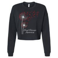 Dandelion Go Red Ribbon Heart Disease Awareness Month Cropped Pullover Crew