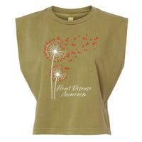 Dandelion Go Red Ribbon Heart Disease Awareness Month Garment-Dyed Women's Muscle Tee