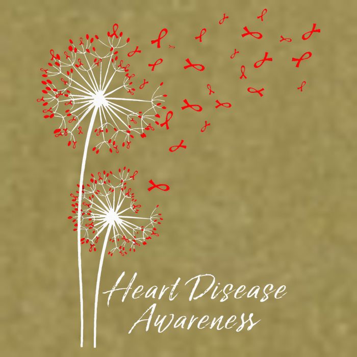Dandelion Go Red Ribbon Heart Disease Awareness Month Garment-Dyed Women's Muscle Tee