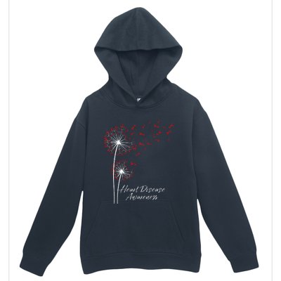 Dandelion Go Red Ribbon Heart Disease Awareness Month Urban Pullover Hoodie