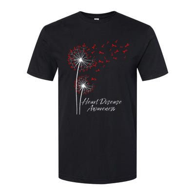 Dandelion Go Red Ribbon Heart Disease Awareness Month Softstyle CVC T-Shirt