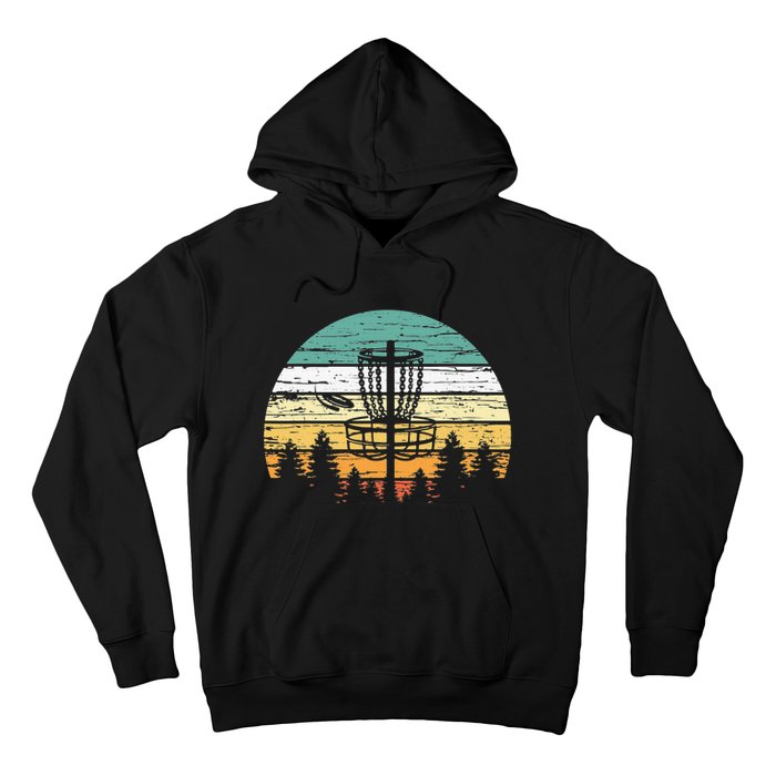 Disc Golf Retro Sunset Frisbee Golf Player Hoodie