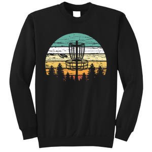 Disc Golf Retro Sunset Frisbee Golf Player Sweatshirt