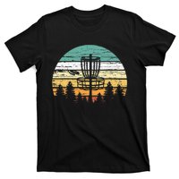 Disc Golf Retro Sunset Frisbee Golf Player T-Shirt