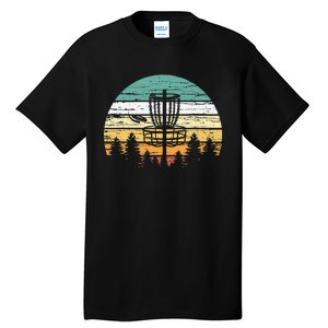 Disc Golf Retro Sunset Frisbee Golf Player Tall T-Shirt