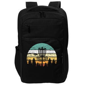 Disc Golf Retro Sunset Frisbee Golf Player Impact Tech Backpack