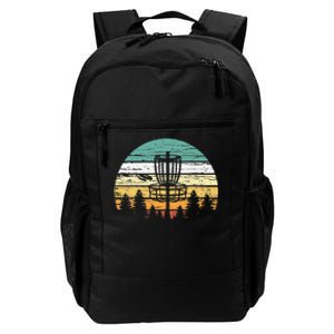 Disc Golf Retro Sunset Frisbee Golf Player Daily Commute Backpack