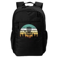 Disc Golf Retro Sunset Frisbee Golf Player Daily Commute Backpack