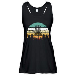 Disc Golf Retro Sunset Frisbee Golf Player Ladies Essential Flowy Tank