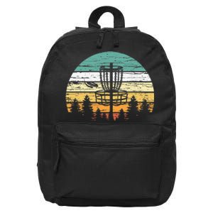 Disc Golf Retro Sunset Frisbee Golf Player 16 in Basic Backpack