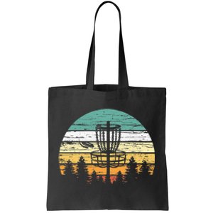 Disc Golf Retro Sunset Frisbee Golf Player Tote Bag