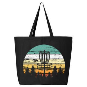 Disc Golf Retro Sunset Frisbee Golf Player 25L Jumbo Tote