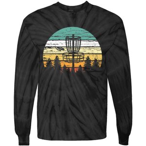 Disc Golf Retro Sunset Frisbee Golf Player Tie-Dye Long Sleeve Shirt