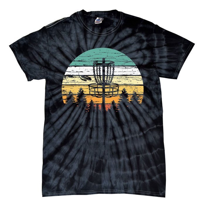 Disc Golf Retro Sunset Frisbee Golf Player Tie-Dye T-Shirt