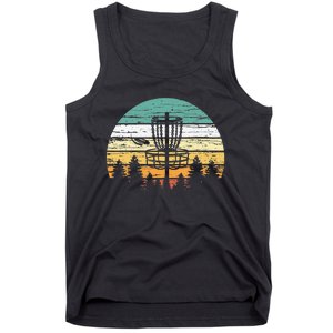 Disc Golf Retro Sunset Frisbee Golf Player Tank Top