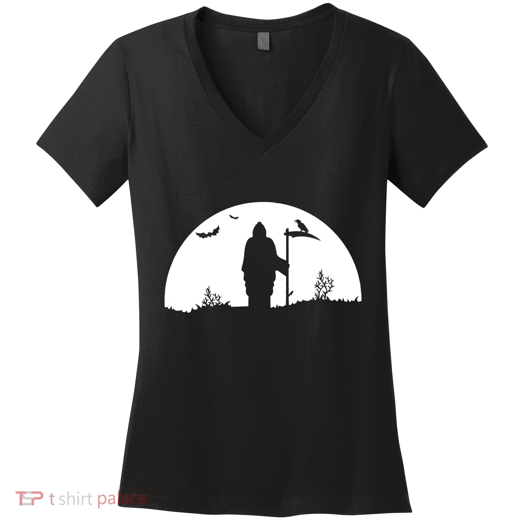 Death Grim Reaper Graphic Women's V-Neck T-Shirt