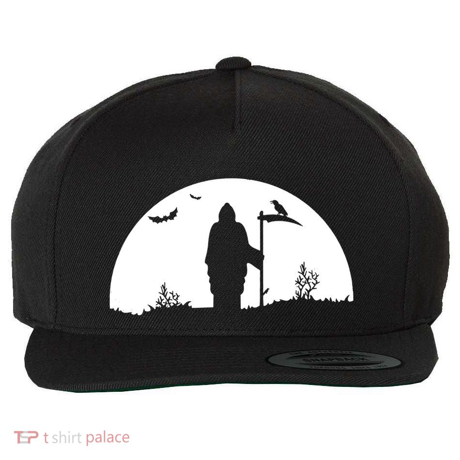 Death Grim Reaper Graphic Wool Snapback Cap