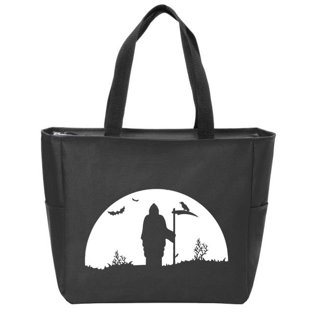 Death Grim Reaper Graphic Zip Tote Bag