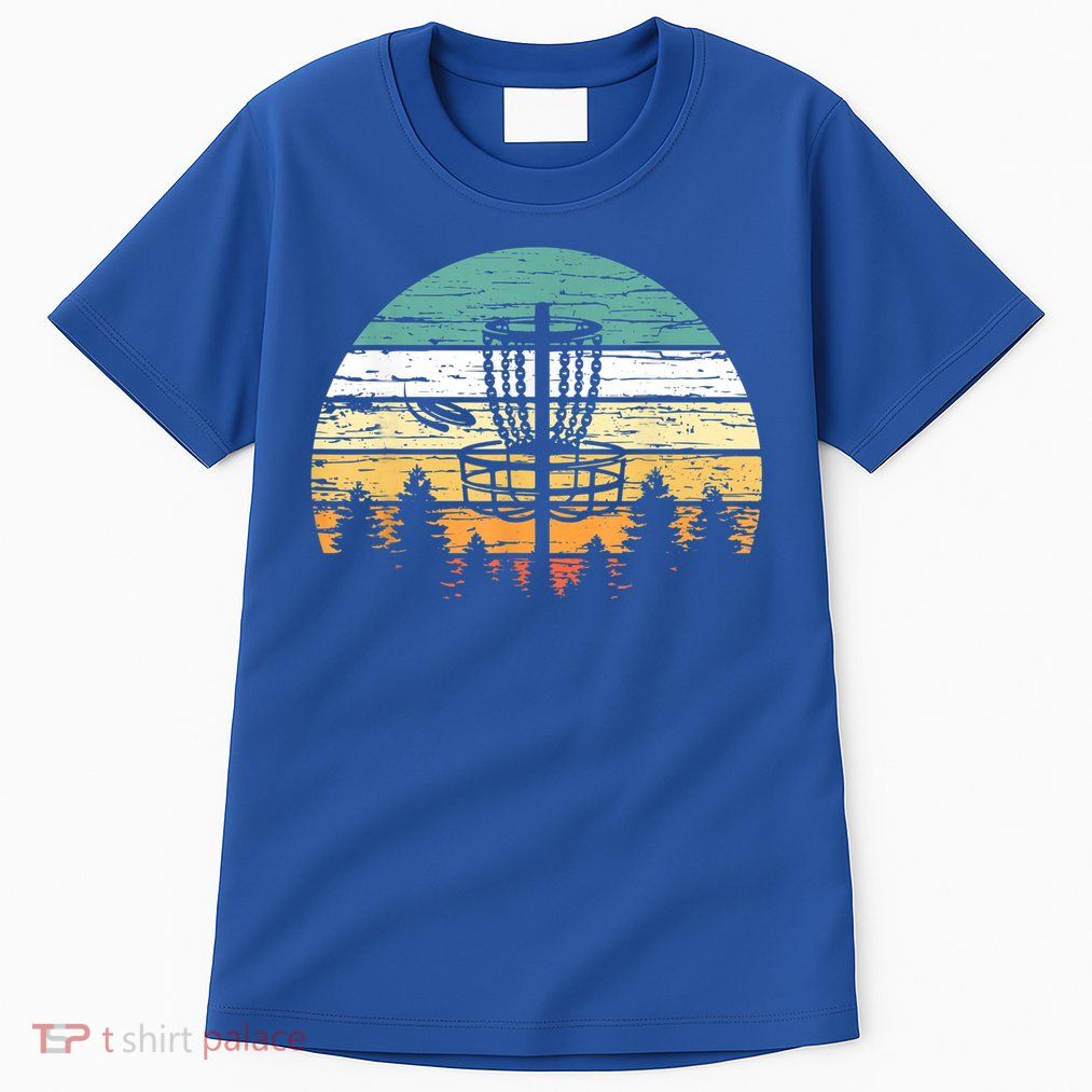Disc Golf Retro Shirt, Sunset Vintage Frisbee Golf Tall T-Shirt