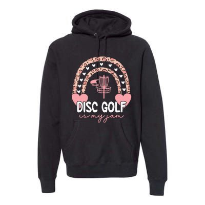 Disc Golf Rainbow Leopard Disc Golf Is My Jam IV Premium Hoodie