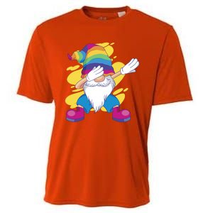 Dabbing Gnome Rainbow Cooling Performance Crew T-Shirt