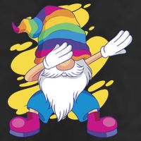 Dabbing Gnome Rainbow 7 Panel Mesh Trucker Snapback Hat